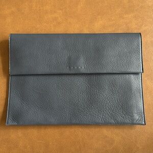 Marni, blue leather clutch